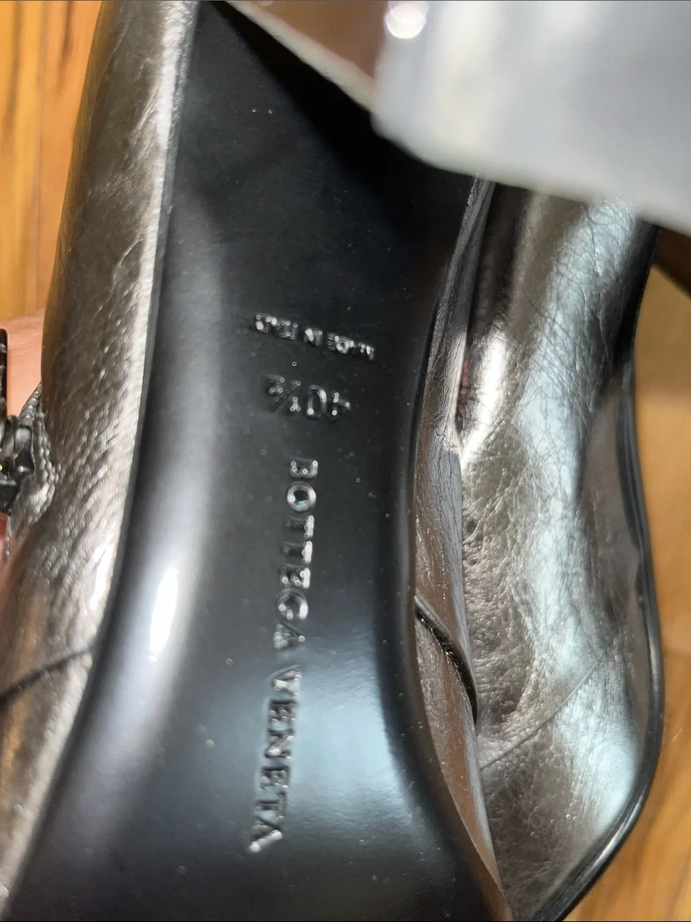 Bottega Veneta Him metal dark grey Leather Zip Derby Shoes